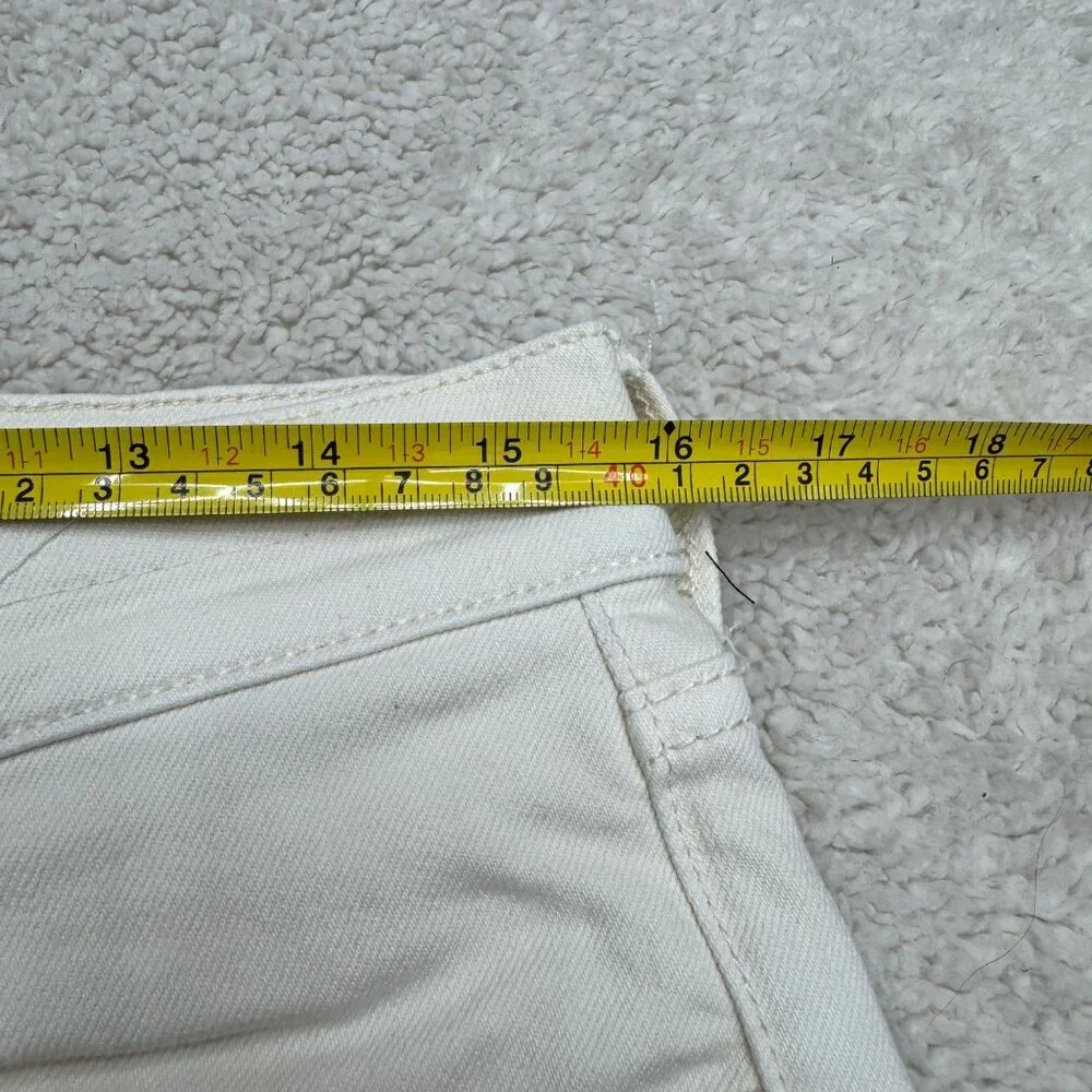 Johnny Was The Cropped Boyfriend Jean Women's Off White Pants Fray Hem, Size 27 - Picture 11 of 13